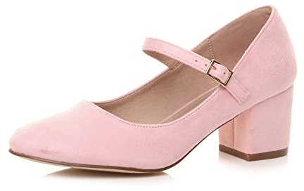 AJVANI Womens Ladies mid Block Heel Strap Work Evening Party Mary Jane Court Shoes Size 6 39