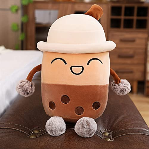 GLITZFAS Bubble Tea Plüschtier Kuscheltier, Boba Cartoon Plüsch Puppen Weiche Teetasse Milch-Tee Kissen Kinderspielzeug Stofftier Geschenk für Kinder (B,60 cm)