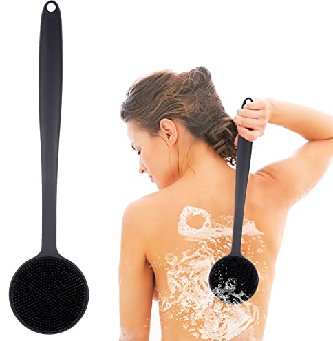 WLLHYF Rückenschrubber, Silikon-Körperwäscher, langer Griff, Bad, Dusche, Rückenbürste, Körperpeeling (lang)