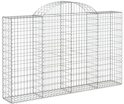Gabion Baskets Arched 3 Pieces 200 x 30 x 120/140 cm Galvanised Iron