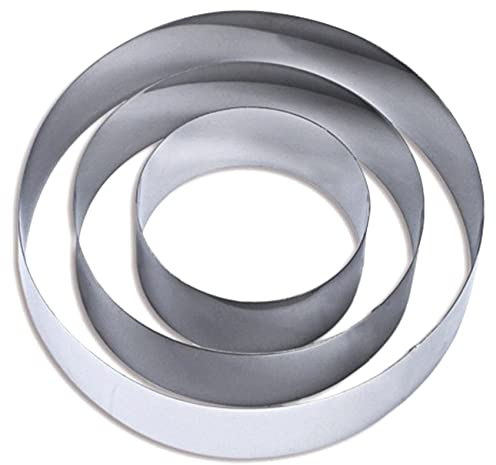 Nvanvmm 4/6/8 Inch Round Cake Mold Stainless Steel Baking Tool Cake Ring Set Biscuit Cutter English Muffin Ring DIY Tart Ring