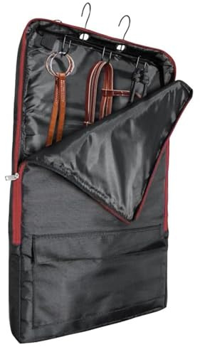 Asooll Horse Bridle Bag,Bridle/Halter Bag with 3 Prong Tack Rack,Horse Tack Carry Bag,Horse Harness Bag,Bridle Bag with Hooks for Horse Gear Storage