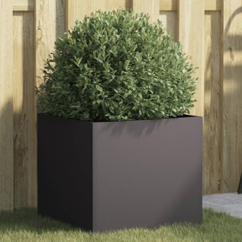 CIADAZ Jardinera de Acero Laminado en frío Negro 42x40x39 cm, Huerto Urbano Terraza, Jardineras Exterior, Jardineria Maceteros, Mesa De Cultivo, Huerto En Casa - 841547