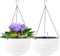 CPROSP 2pcs 28cm Vasi da fiori autoinnaffianti, Vasi da fiori sospesi con foro di scarico e catene antiruggine, Fioriera sospesa per esterni auto-innaffiatura per esterni, soffitti, balconi Bianco