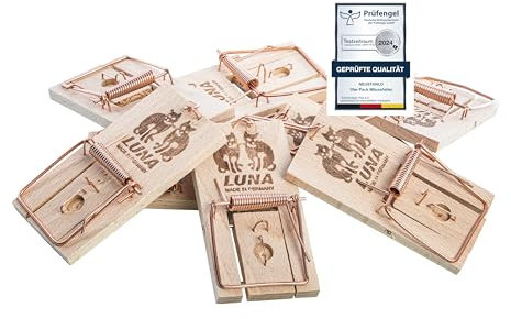 NEUSTANLO Classic | Mausefalle, Rattenfalle aus Holz | 10 Stück | Hohe Schlagkraft | Leicht zu verwenden | wiederverwendbar | Made in Germany | ideale Schlagfalle für Mäuse und Ratten