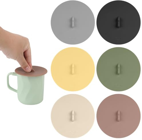 6pcs Silicone Cup Lids, 3.93 Inch Diameter Colorful Mug Cover Anti-dust