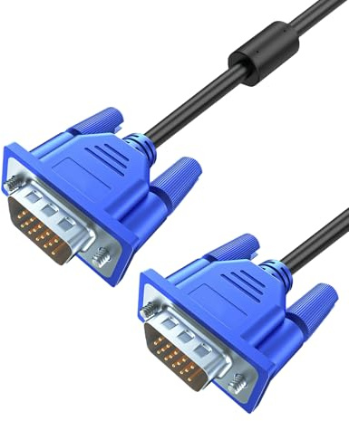 MDLSDE Câble VGA vers VGA, Mâle vers Mâle Câble VGA 1080p 15 Broches pour Moniteur Projecteur Ordinateur Portable TV PC 1,8m