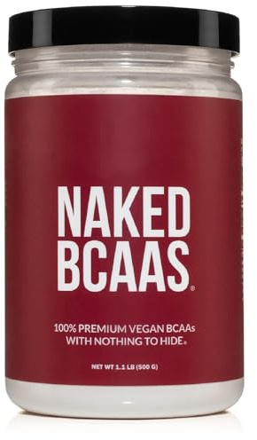 NAKED BCAAs Amino Acids Powder, Only 1 Ingredient, Pure 2:1:1 Formula, Vegan Unflavored Branched Chain Amino Acids, Instantized All Natural BCAA Supplement - 500 Grams, 100 Servings