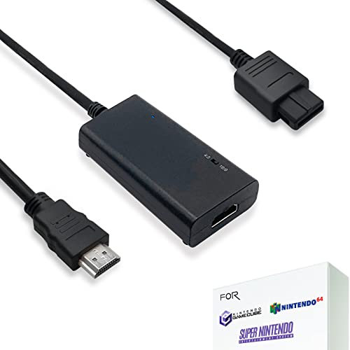 LevelHike HDMI Cable for Nintendo 64 N64, Super Nintendo SNES (2-in-1), SNES/N64 to HDMI Adapter with S-Video Signal Output (Better Video Quality), HD Converter with 4:3/16:9 Switch