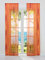 ESLIR 2er Set Flächenvorhänge Schiebegardinen Voile Gardinen mit Klettband Schiebevorhang Transparent Vorhang Wellen Muster Orange BxH 57x225cm 2 Stück