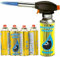 Yorkshire Homeware Blow Torch Butane Gas Canister Flamethrower Weed Burner BBQ Camping Cooking Welding Soldering DIY Tool (Blow Torch Head + 4 Cans)