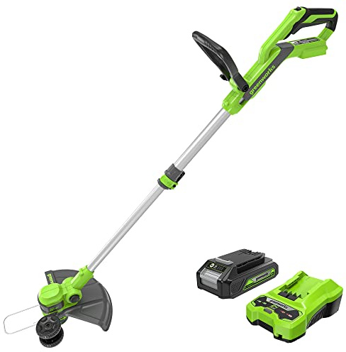 Greenworks 24V Cordless String Trimmer/Edger (Gen 2), 12 Cutting Width, Ultra-Light 6 lbs Design, with 2.0Ah Battery & Charger Included