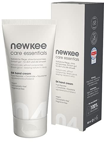 newkee Handcreme (50ml), Vegan, Handpflege ohne Parfüm, Hand cream entwickelt von Manuel Neuer & Angelique Kerber - Pflege für trockene Hände geeignet - In praktischer Reisegröße für unterwegs