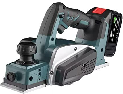 Raboteuse électrique Rechargeable 18 V 15 000 TR/Min, Outil de Coupe de Bois portatif sans Fil avec clé pour Batterie 18 V (Couleur : sans Batterie, sans Prise)