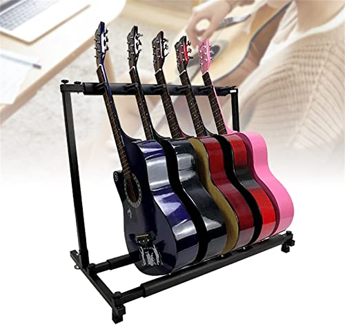 Brride Supporto per chitarra, multiplo con 5 supporti, supporto universale per chitarra acustica, chitarra western basso, chitarra elettrica