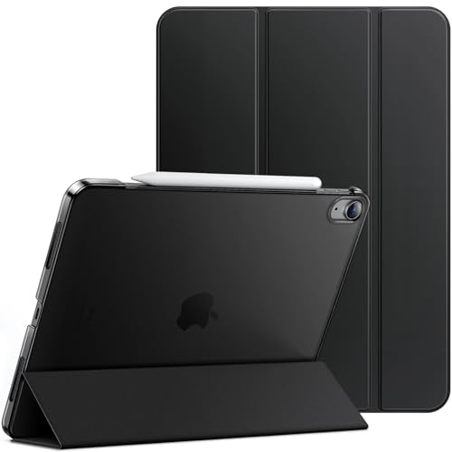 JETech Custodia per iPad Air 13 Pollici M4/M3/M2 (2026/2025/2024), Sottile Supporto Rigido Retro Conchiglia Intelligente Cover con Auto Svegliati/Sonno (Nero)
