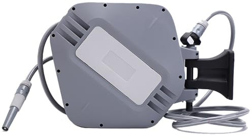 HICHIKA Schlauchtrommel Gartenschlauch 20m – Schlauchbox für die Wandhalterung, Automatische Verriegelung und Aufrollung, 8-Stufiger Sprühdüse, 180°Schwenkbare Schlauchaufroller