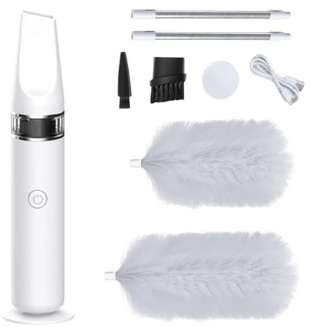 Spolverino rotante – Spazzola motorizzata per la pulizia della polvere, strumento per la pulizia automatica a 360° per spolverare la polvere spazzola rotante per la pulizia della casa