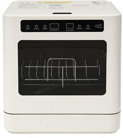 Tischgeschirrspüler für Küche - Kompaktgerät mit 6-8 Gedecken Kapazität | 4 Programme & UV-Funktion | 72h Frischhaltung & Heißlufttrocknung | Energiesparender Tischspüler (0.58kWh) | Weißer Mini-Gesch