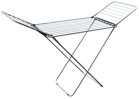 Amig - Tendedero Plegable con Alas Mod. Aeria Airflow - Aluminio y Acero - Fácil Montaje y Plegado - 18 m de Espacio de Secado - Ligero y Práctico - Medidas 176 x 55 x 92 cm - Color Plata/Negro