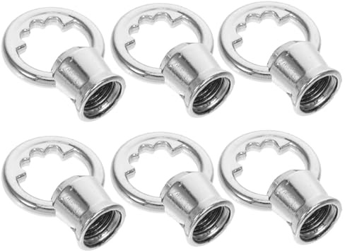 Mikikit 6 Pezzi Anelli per Appendere Lampadario M10 Filettatura Interna in Metallo Argento, Struttura Chiusa per Maggiore Stabilità, per Illuminazione Decorativa Casa
