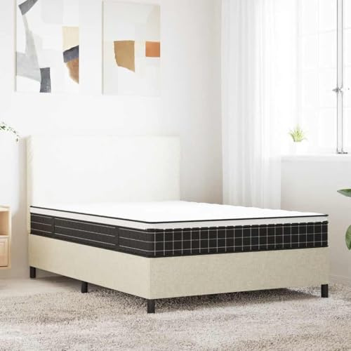 Vanitopaz Bonnell fjäderkärna madrass medium 140 x 190 cm, ventilerande och tvättbart överdrag, rullmadrass för sovrum, 2 kärnor med skum och isoleringslager, lugn liggkänsla