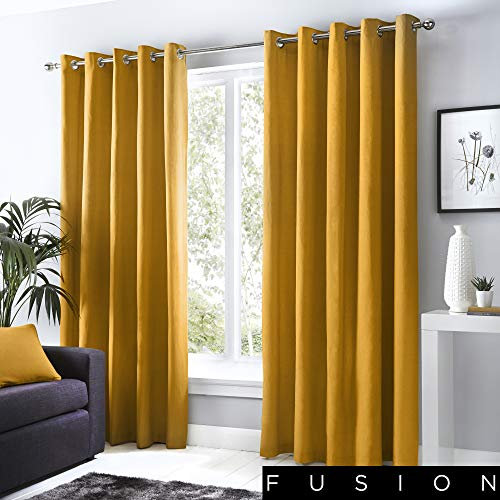 Fusion Sorbonne Ösenvorhänge, 100% Baumwolle, 229 x 229 cm, Ocker