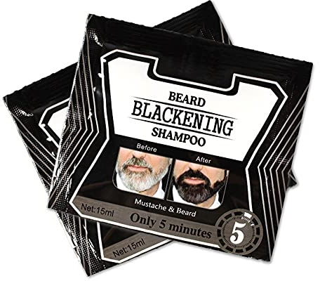 Allbestaye Bartshampoo Bart Schwärzung Dye Natürliches Schwarz Only 5 Minutes Lasts 4 Weeks (10pcs)