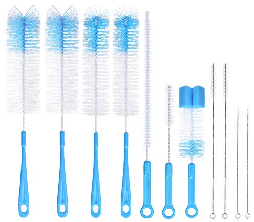 Vicloon Bottle Brushes, 11Pcs Multipurpose Bottle Cleaning Brushes, Non-Scratch Water Bottle Cleaner Set for Baby Bottle Tube Pipe Flask Straws Brush
