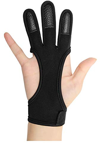 Coolrunner Gants de tir à l'arc à trois doigts en cuir pour enfants