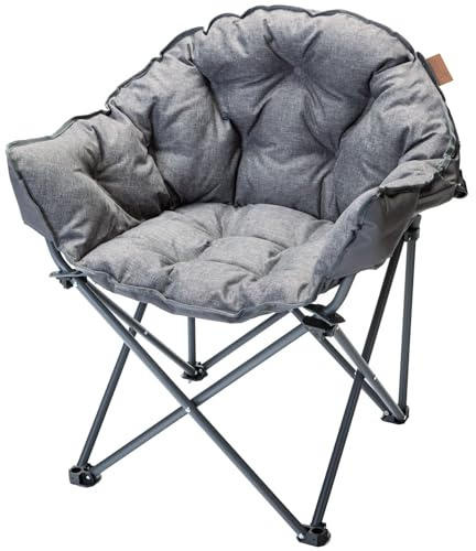 Skandika vadderad campingstol Moonchair Premium | bekväm hopfällbar fåtölj med ryggstöd upp till 150 kg, inklusive bärväska | Inomhus och utomhus stol för trädgård, balkong, camping
