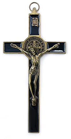 CENPEK Crucifix Jésus Christ Croix Statue Figurine pour Voiture Maison Chapelle Décor – Bronze antique