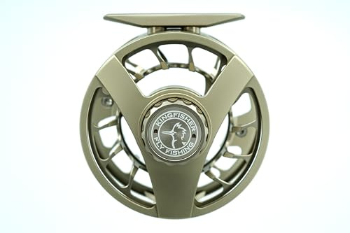 Kingfisher Fly Fishing Big Blackfoot Reel | Durable Lightweight High-Performance Large Arbor Reel for Fly Fishing (Gun Smoke, 5/6)