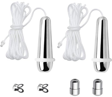 HTTYHT 2pcs Bathroom Light Pull Cord with 150cm Nylon String Light Pull Cord Handle Chrome Silver Cord Connector Pull Cord Light Teardrop for Ceiling Bathroom Toilet Fan Light Switch Blind Handle