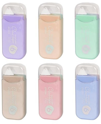 Adhesive Glue Tape Roller,6 Pack Double Sided Tape Dispenser, Double Sided Tape Roller,Double Sided Tape Dispenser, for Crafting, Cards, Journal and Scrapbook Accessories,DIY Crafting Gift Wrapping