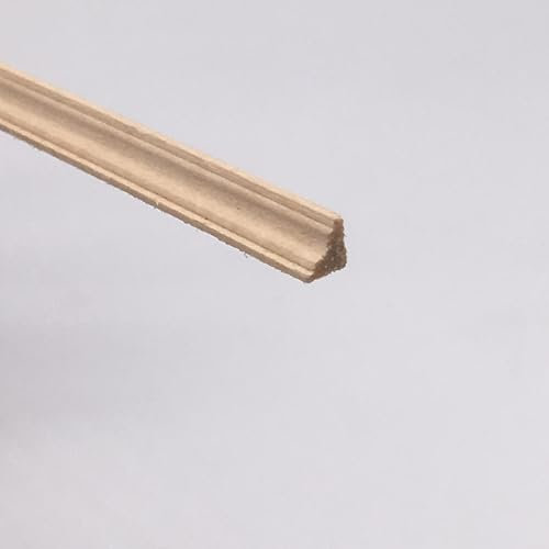 Lot de 10 moulures d'angle pour maison de poupée, échelle 1:12, bois brut, 0,5 x 30,5 cm