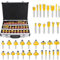 Tungsten Carbide Tipped Router Bit Set,35 PCS Acciaio Legato con Scatola di Stoccaggio e Gambo da 1/4 di Pollice,Fresatrici per Scanalature e Profili per Macchine per Intaglio