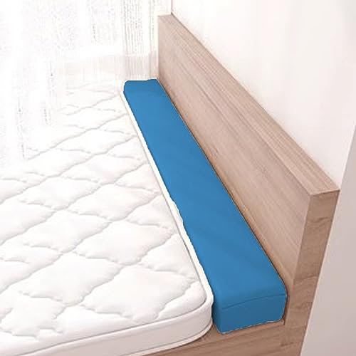 Almohada de cuña para cabecero de cama, extensor de colchón suave, relleno de huecos entre la pared y el colchón, cojín de cabecero (39.4 x 2 x 2 pulgadas, azul)