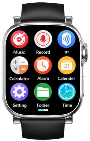 Lettore MP3 Orologio BT 5.4 Touch Screen Lettore Musicale con Altoparlante Integrato Registratore Vocale per Sport Corsa Palestra