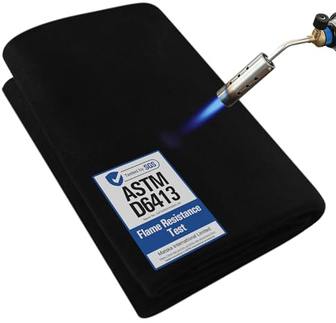 Fireproof Welding Blanket – 40x40 Inch, Matska Carbon Felt Soldering Mat & Pad, ASTM D6413 Certified 5mm Flame Retardant Fabric, Heat Shield for Brazing, Automotive Repair, Grill & Smoker, Black
