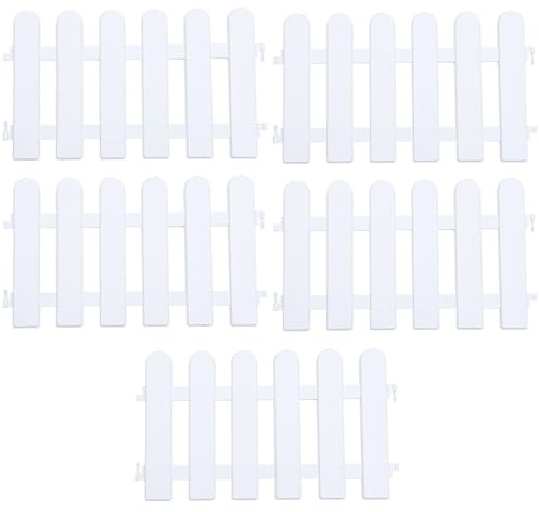 TOVINANNA 5 Piezas Valla para Jardín de Plástico Blanco Reutilizable y Pintable, Borde Decorativo para Patio y Bodas, Adecuado para Exteriores y Decoración de Jardines
