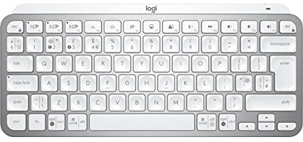 Logitech MX Keys Mini for Business kabellose beleuchtete Tastatur, Englishes QWERTY-Layout - Pale Grey