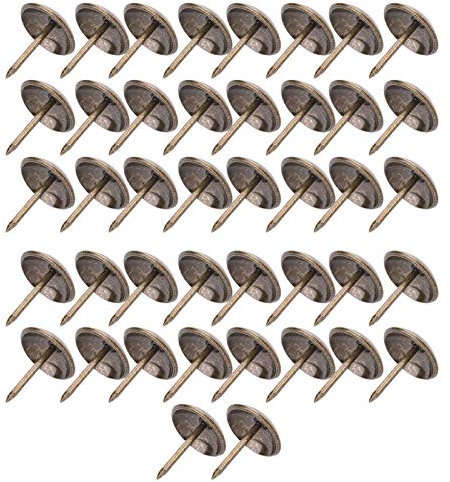 50PCS Thickened Upholstery Tacks Antique Brass Furniture Nails Pins Round Large-Headed Nail Antique Upholstery Nails Furniture Tacks(16 * 20mm)