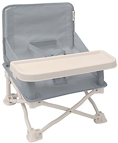 Nomady Kids - Silla Elevadora Portátil Infantil/Trona con Bandeja - Bebes 6 a 36 Meses (Gris)