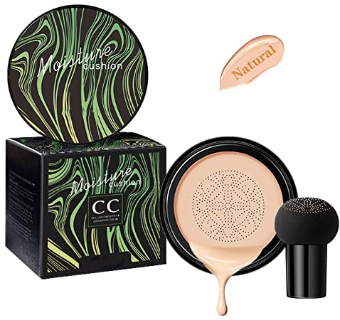 Mushroom Head Air Cushion Foundation BB Cream, Liquid Foundation CC Cream, Concealer Lasting Nude Makeup Brightening Pigment CC Liquid Foundation, Oil Control Moisturizing