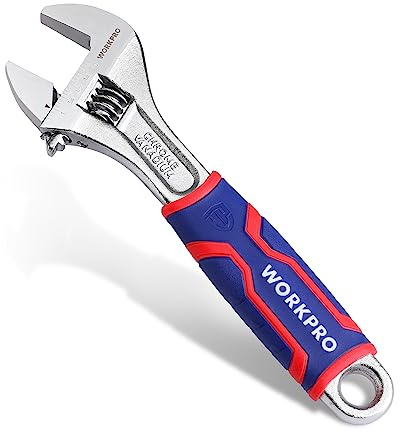 WORKPRO 8-Inch Adjustable Wrench, Wide Jaw, Metric/SAE Scales