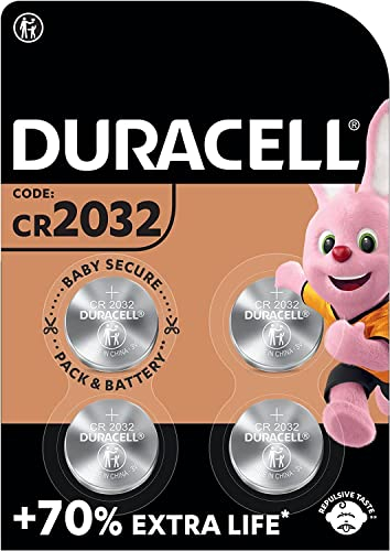 4 x Duracell CR 2032 Lithium (1 Blister mit 4 Batterien) 4 Batterien