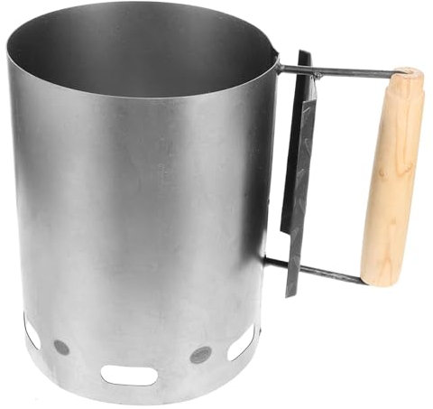 Homoyoyo Secchio per Ferro Manico in Legno Accenditore per Stufa Utile per Barbecue Carbonella e Cottura Uniforme del Cibo