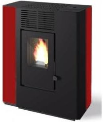 Nella - Stufa canalizzata a pellet da 9.4 Kw rossa