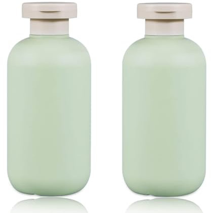 EIHI Lot de 2 flacons souples rechargeables en plastique avec bouchon à rabat - flacon vide, flacon voyage, Accessoires de voyage pour shampooing, crèmes, lotion, après-shampoing - 200 ml